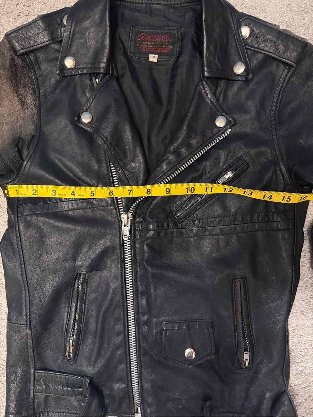 Vintage Pele Che Coco Black Leather Moto Jacket - Women’s Small - Picture 5 of 7